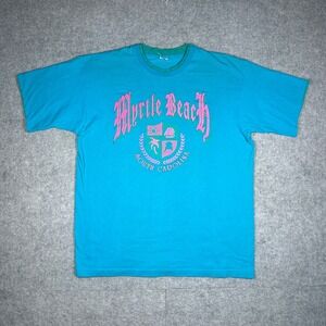 Myrtle Beach Hanes T Shirt Mens XL Blue South Carolina Vintage 90s‎ Graphic Tee